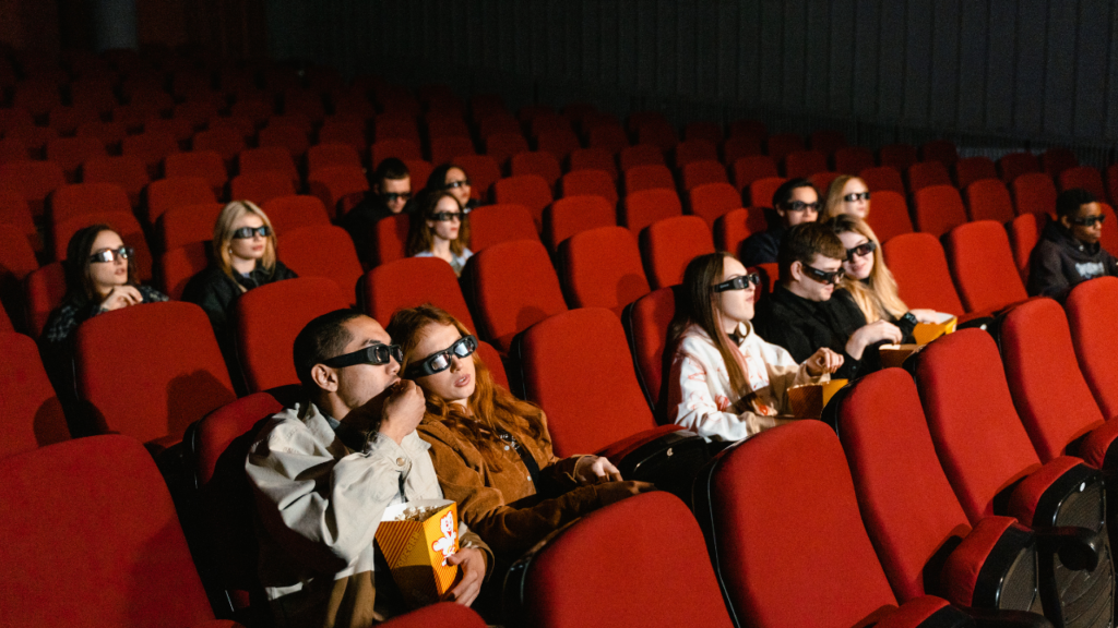 Movie Theater audience in theater seats