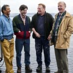 Phaldut Sharma, Iwan Rheon, Mark Lewis Jones and Steffan Rhodri