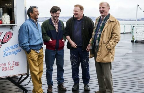 Phaldut Sharma, Iwan Rheon, Mark Lewis Jones and Steffan Rhodri