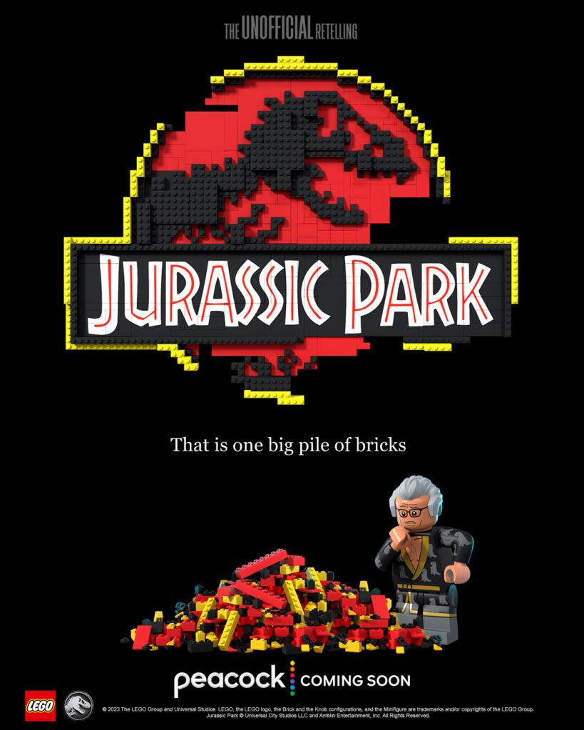 LEGO Jurassic Park Poster (Source: Peacock)