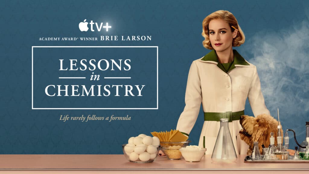 “Lessons in Chemistry,” starring and executive produced by Brie Larson debuts with the first two episodes on Friday, October 13, 2023 on Apple TV+.