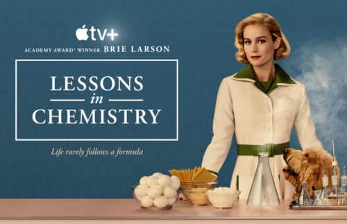 “Lessons in Chemistry,” starring and executive produced by Brie Larson debuts with the first two episodes on Friday, October 13, 2023 on Apple TV+.