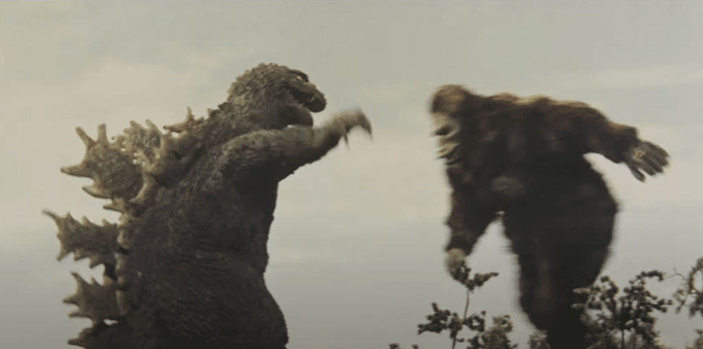 Battle sequence from King Kong vs Godzilla as seen in trailer. (Toho/Universal Int.)