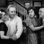 Rue McClanahan, Carroll OConnor, Jean Stapleton, Vincent Gardenia in 'All In the Family' 1972.