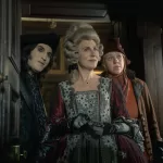 Noel Fielding, Tamsin Greig and Ellie White in "The Completely Made-Up Adventures of Dick Turpin," premiering March 1, 2024 on Apple TV+.