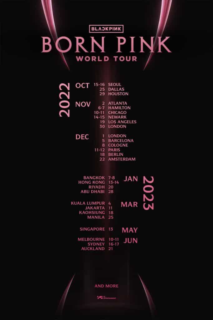 Blackpink "BORN PINK" World Tour 2022-2023 Poster