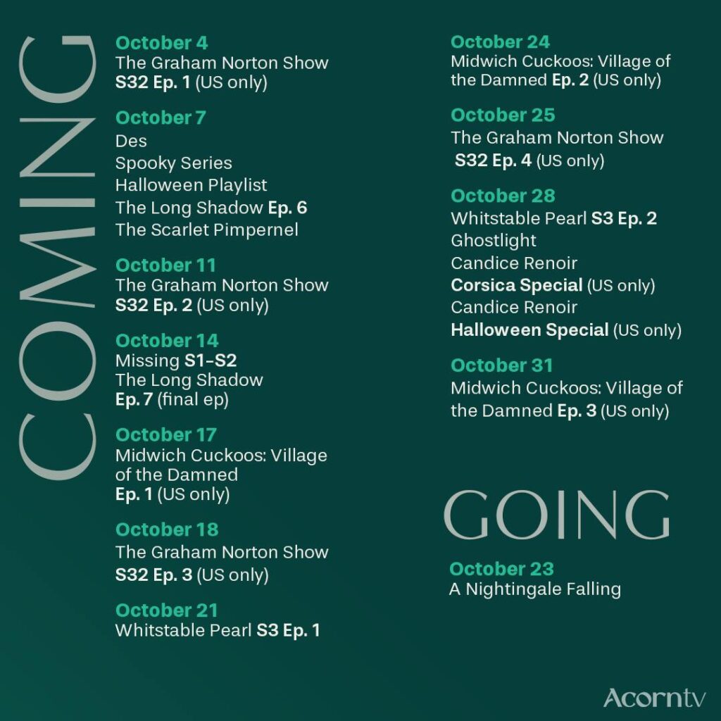 Acorntv Coming Soon in October 2024