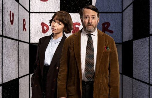 Anna Maxwell Martin and David Mitchell in promo photo for BBC's Ludwig (Source: BBC)