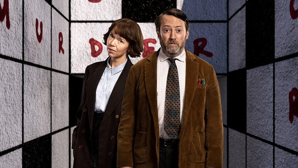 Anna Maxwell Martin and David Mitchell in promo photo for BBC's Ludwig (Source: BBC)