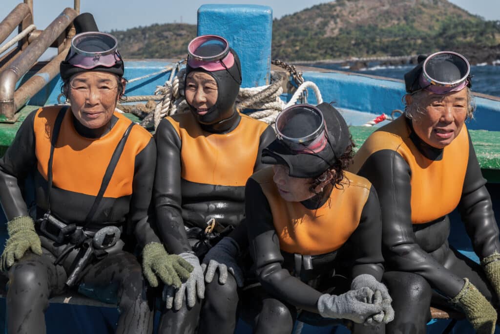 Haenyeo divers of South Korea’s Jeju Island in “The Last of the Sea Women,” premiering October 11, 2024 on Apple TV+.