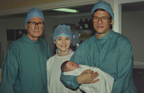 Bill Nighy, Thomasin McKenzie, and James Norton in "Joy" (Source: Netflix)