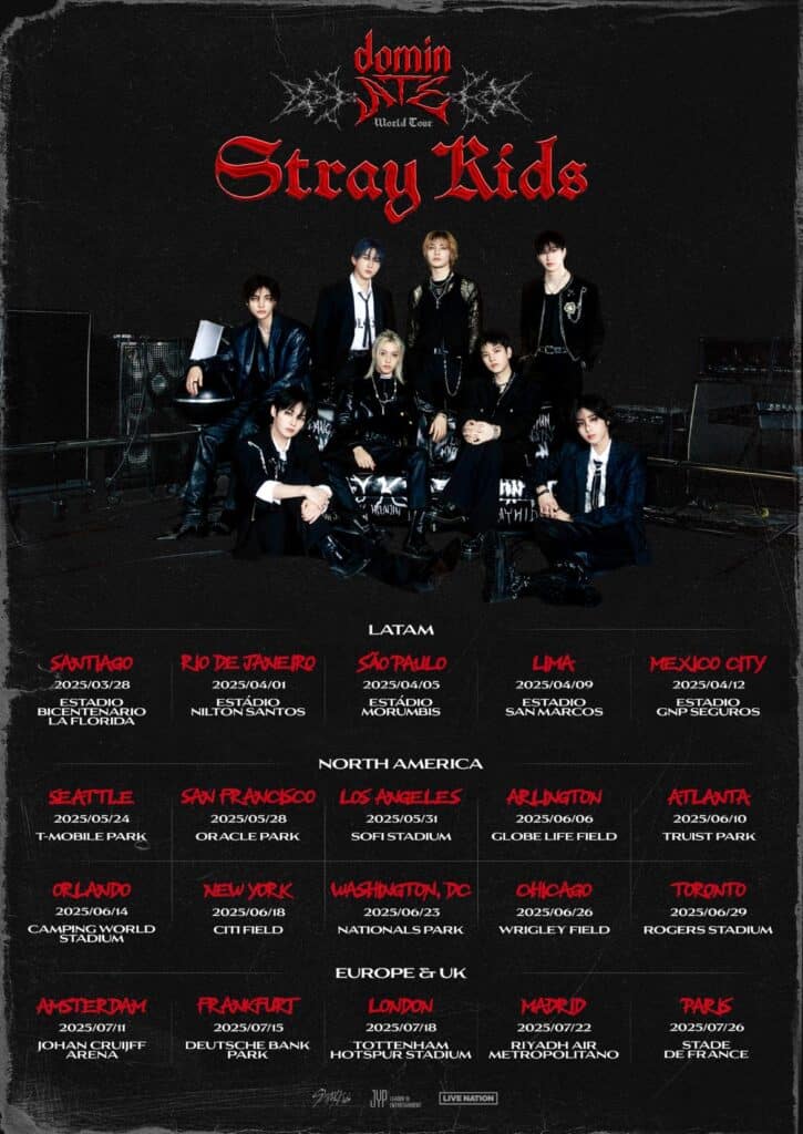 Stray Kids dominATE World Tour (South and North American Tour Dates)