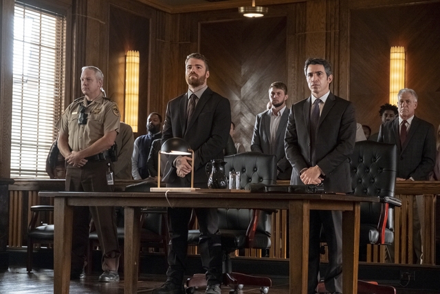 Gabriel Basso, Chris Messina in Juror #2 (Photograph by Claire Folger/Warner Bros.)