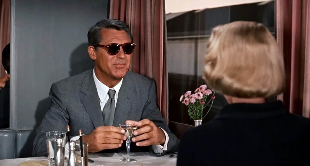 Cary Grant and Eva Marie Saint in Alfred Hitchcock's "North by Nortwest"