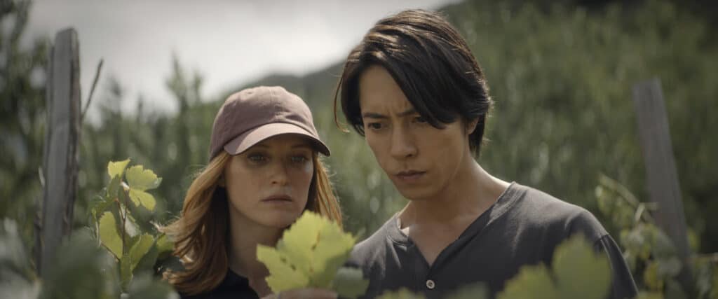 Fleur Geffrier and Tomohisa Yamashita in "Drops of God," premiering January 21, 2026 on Apple TV+.