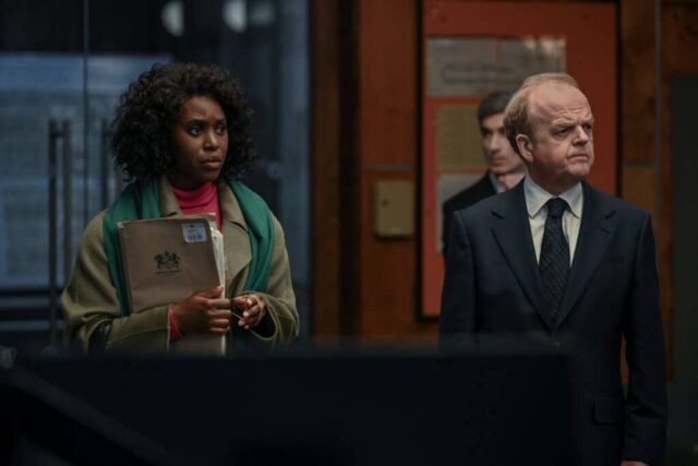 Clare-Hope Ashitey and Toby Jones in “Hijack” season two, premiering globally on Wednesday, January 14, 2026 on Apple TV.
