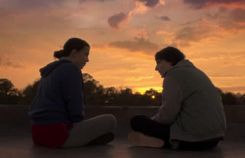 Millie Bobby Brown as Eleven and Finn Wolfhard as Mike Wheeler in Stranger Things Season 5