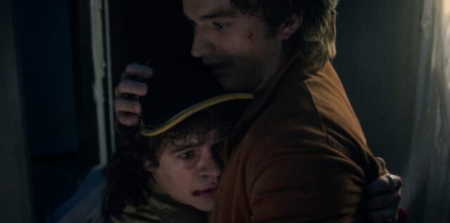 Gaten Matarazzo as Dustin and Joe Keery as Steve Harrington in Stranger Things Season 5