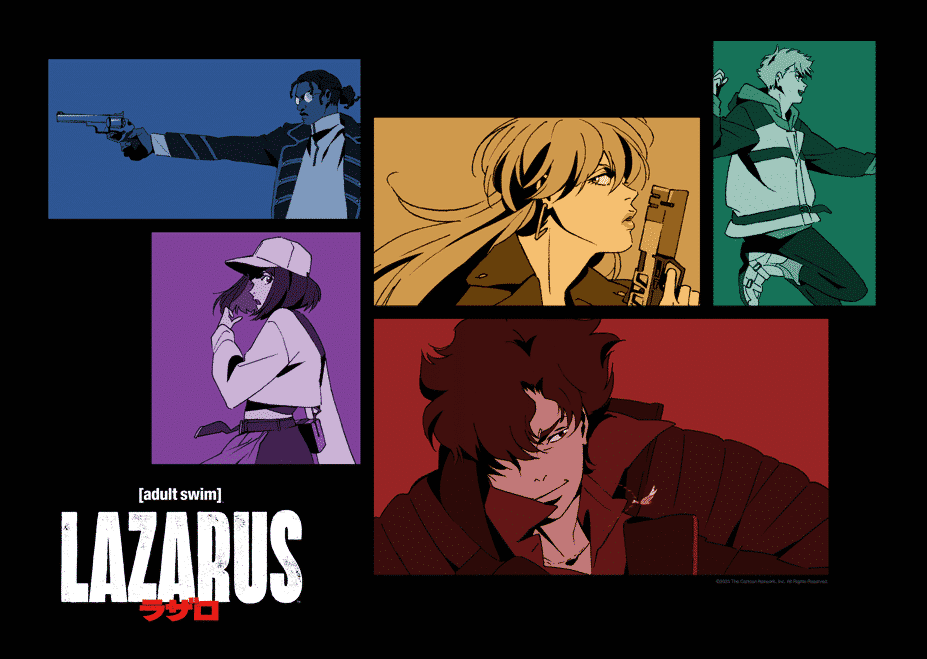 Characters of Lazarus anime in a collage